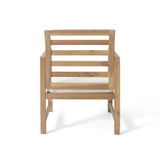 Outdoor Acacia Wood Club Chairs, 2-Pcs Set, Natural Stained / White, 25.5"D x 24.5"W x 33.0"H 56836.00