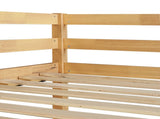 Twin High Loft Bed, Rubber Wood Loft Bed with Safety Guardrail, built-in desk, ladder,White Oak W504P206980