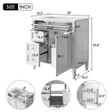 30'' Bathroom Vanity with Top Sink, Modern Bathroom Storage Cabinet with 2 Drawers and a Tip-out N710P206904K