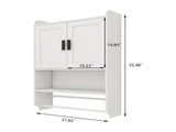 Bathroom Wall Cabinet with Doors, Adjustable Shelf and Towel Bar for Over The Toilet Storage, 55288456