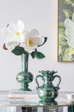 47x47x31.5" Round Dining Table with Elegant Floral Design and Mirrored Silver Finish W2078P248208