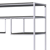 Rustic Grey Oak and Chrome 8-Shelf Bookshelf B062P209200