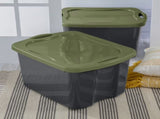 17.5 Gallon Large Storage Bin, Clear Plastic Storage Container with Full-Grip Handles, Gray 62455769