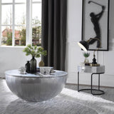 Aluminum and Black Storage End Table B062P189153