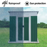 5X3 Feet Small Mini Outdoor Storage Sheds Pent Roof Green With Aluminum Alloy Frame And Sliding Door W2794P281157