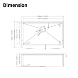 33x22x10"Farmhouse Apron Single Bowl Stainless Steel Kitchen Sink with Workstation W2898P228900