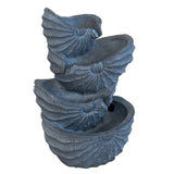 ZNTS 13.4x9.4x21.5" Decorative 4 Tier Blue Nautilus Shell Water Fountain with Light for Indoor Outdoor W2078138946