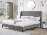 Rozitta Gray Velvet Wingback Platform Bed, King T2574P198384