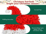 6FT Artificial Christmas Tree with LED Light, Santa's Hat Shape Artificial Whimsical Xmas Tree with 42139491