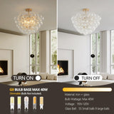 20-Inch Gold Ceiling Pendant Light with Threaded Clear Glass Globe Shade Ideal for Living Room, W1340P251914