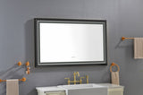 ZNTS 48*30 Black Framed Bathroom Mirror Square Wall-Mounted Material Framed Vanity Mirror Shaving Mirror W928P178406