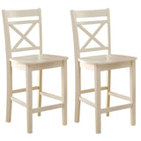 Cream Cross Back Counter Height Chairs B062P189109