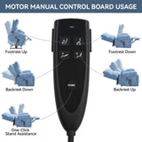 Blue Heat Massage Dual Motor Infinite Position Up to 350 LBS Large Electric Power Lift Recliners W1803P264051
