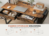 32 Inch Small Desk Computer Desk with 2 Fabric Drawer Storage Bag Iron Hook Gaming Writing Table, 57857489