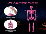 5.5 FT Pink Halloween Skeleton Decor - No Assembly Needed, Integrated Hanging Rope, Playful-Spooky 65148818