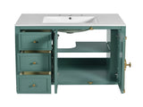 36-inch Bathroom Vanity 2 Soft Close Doors, Solid Wood Frame Modern Bathroom Storage Cabinet N710P223192F