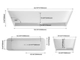 67 Inch Solid Surface Soaking Bathtub - Deep Soak Freestanding Tub T3785P353971
