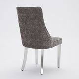 Rayon Cloth Flocking Chenille Dining Chairs Channel Kitchen Dinner Chair Comfy Fabric Upholstered W1143P293316