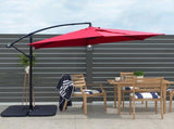 10ft Outdoor Hanging Offset Cantilever Umbrella with Crank - Red 78208910