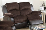 Motion Loveseat 1pc Living Room Furniture Chocolate Padded Suede w. Faux Leather Plush Cushion Couch B011P205233