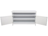 Double Door Side Cabinet With Partition White 90596729