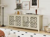Hollowed-out Cabinet with 4 Doors, American Furniture, Suitable for Bedroom, Living Room, Study W688P223025