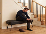 Mid-Century Modern Entryway Bench, Black 32942847
