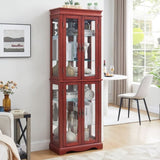 Lighted Glass Curio Display Cabinet,Display Cabinet,Glass Storage Cabinet Glass Wine cabinet Wood W2275P178796