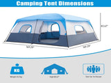 430*430*210cm Polyester Cloth Fiberglass Poles Can Accommodate 14 People Camping Tent Dark Blue And 95220011