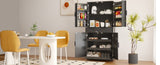 72"H Kitchen Pantry Cabinet with 3 Keyboard Drawers, Freestanding Bathroom Cabinet with 6 Door W2917P294985
