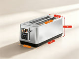 4-Slice Stainless Steel Toaster, LED Display Toaster with 6 Browning Levels & 4 Bread Modes, Defrost 26390251