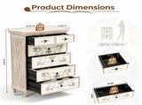 () 6-Drawer Carved Chest of Drawers P2 MDF and Solid Wood Leg Drawer Cabinet 16188313