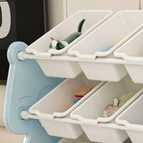 Kids Toy Storage Organizer, Toy Organizer with 2 Tier Bookshelf, Toy Storage with Shelf and 12 Toy W509P288472