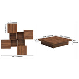 ZNTS Square Marble Veneer Coffee Table Sliding Top with Storage in Walnut 39.4'' 13693693