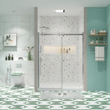 ZNTS Glass shower door, sliding door, with 5/16