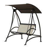 2-Seat Patio Chair, Outdoor Porch with Adjustable Canopy and Durable Steel Frame, Patio W1859110126