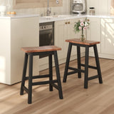 TOPMAX Farmhouse Rustic 2-piece Counter Height Wood Kitchen Dining Stools for Small Places, N717P202397B