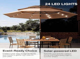 10ft Patio Umbrella, LED Lighted Patio Umbrella Outdoor Table Pool Sun Shade Canopy 3 Tier Outdoor 54226561