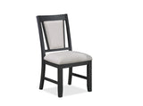 2pc Contemporary Dining Side Chair Upholstered Padded Seat Back Gray Finish Wooden Furniture Dining B011P146013