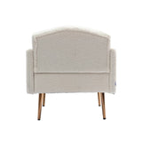 ZNTS COOLMORE Modern Accent Chair with Arms, Tufted Decorative Fabric Armchair with Gold Metal Legs, W39537932