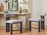 26.5'' Stylish Round Stools with Low Back - Comfortable Upholstered Seat & Black Metal Frame for N780P236628G