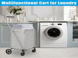 Shopping Cart with Shelf,Grocery Cart on Wheels, Foldable Utility Shopping Carts with Double Basket 83512660