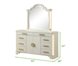 ZNTS 8-Drawer Dresser with side LED lightning made with Wood in Beige 659436058361