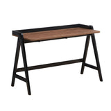 ZNTS Writing Desk with USB Ports in Walnut and Black B016P164969