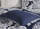 7 Piece Cotton Printed Comforter Set Indigo Cal King B03596963