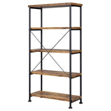 Antique Nutmeg and Black 4-shelf Bookcase B062P145622