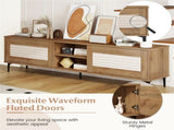 63" Entertainment Center with Open Shelves, 5 Metal Legs Cable Management TV Console 99423094