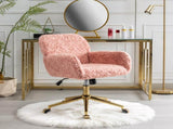Furniture Office Chair,Artificial rabbit hair Home Office Chair with Golden Metal Base,Adjustable 58136779