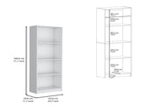 Vinton Bookcase with Spacious Tier-Shelving Design, White B097P167426