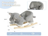 Kids Elephant Rocking Horse Ride-On Toy for Toddlers 18-36 Months, Plush Rocker with Elephant 54092172